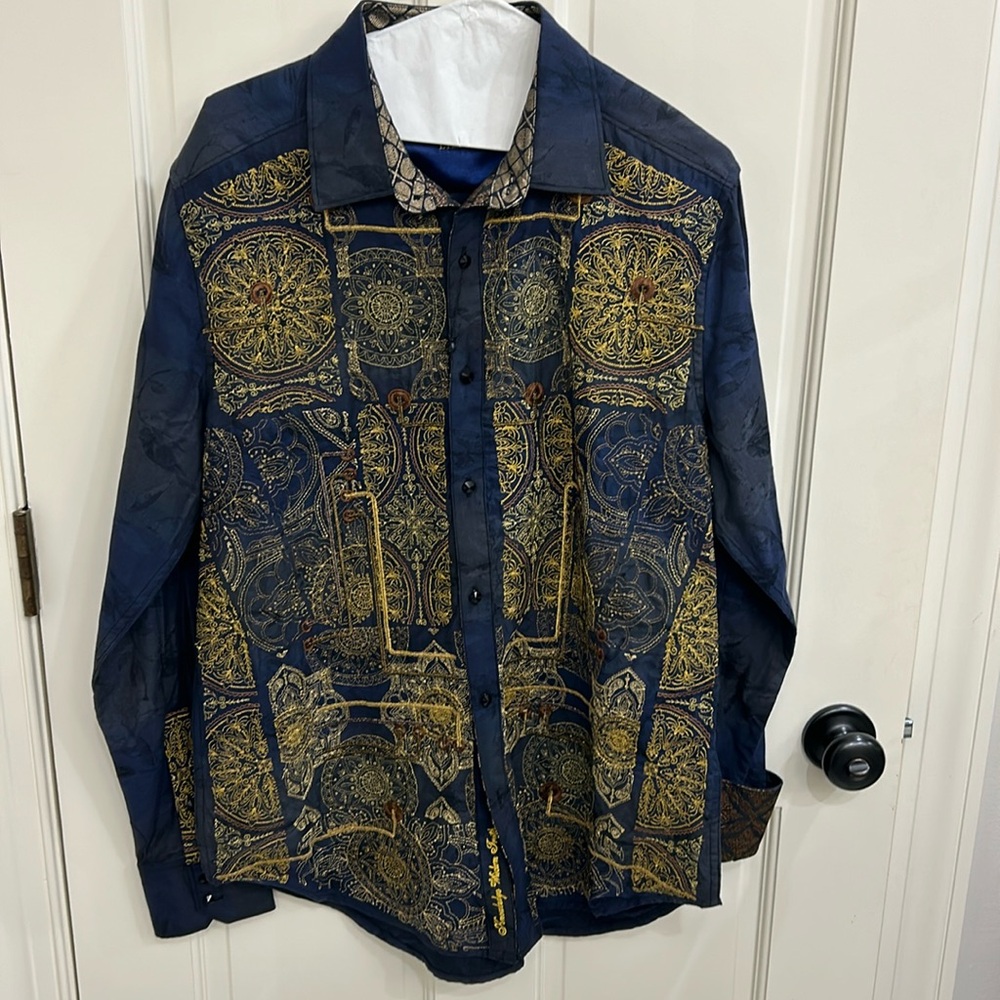 Robert Graham Limited Edition Men’s Embroidered Button Down Size M NWT